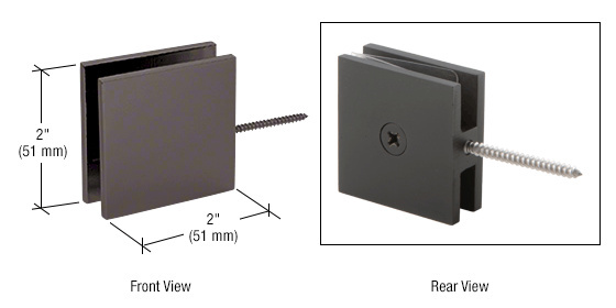 CRL Oil Rub Bronze Square Wall Mount Movable Transom Clamp
