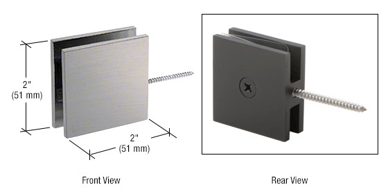 CRL Brushed Nickel Square Wall Mount Movable Transom Clamp