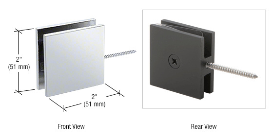 CRL Polished Chrome Square Wall Mount Movable Transom Clamp