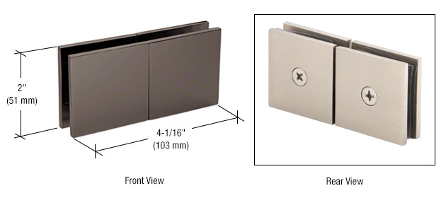 CRL Oil Rub Bronze Square 180 Degree Glass-to-Glass Movable Transom Clamp