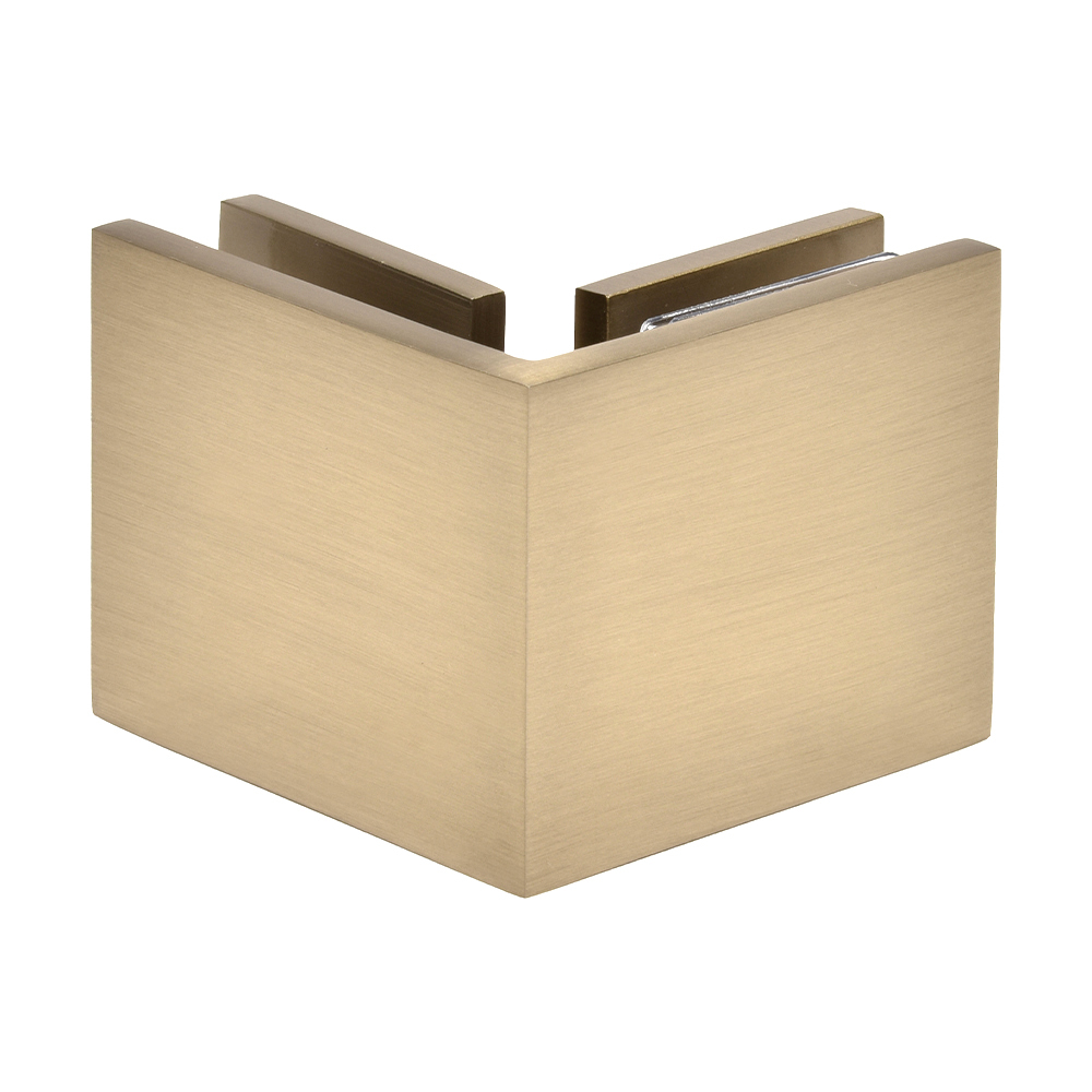 CRL Brushed Bronze Square Style 90 Degree Glass-to-Glass Clamp