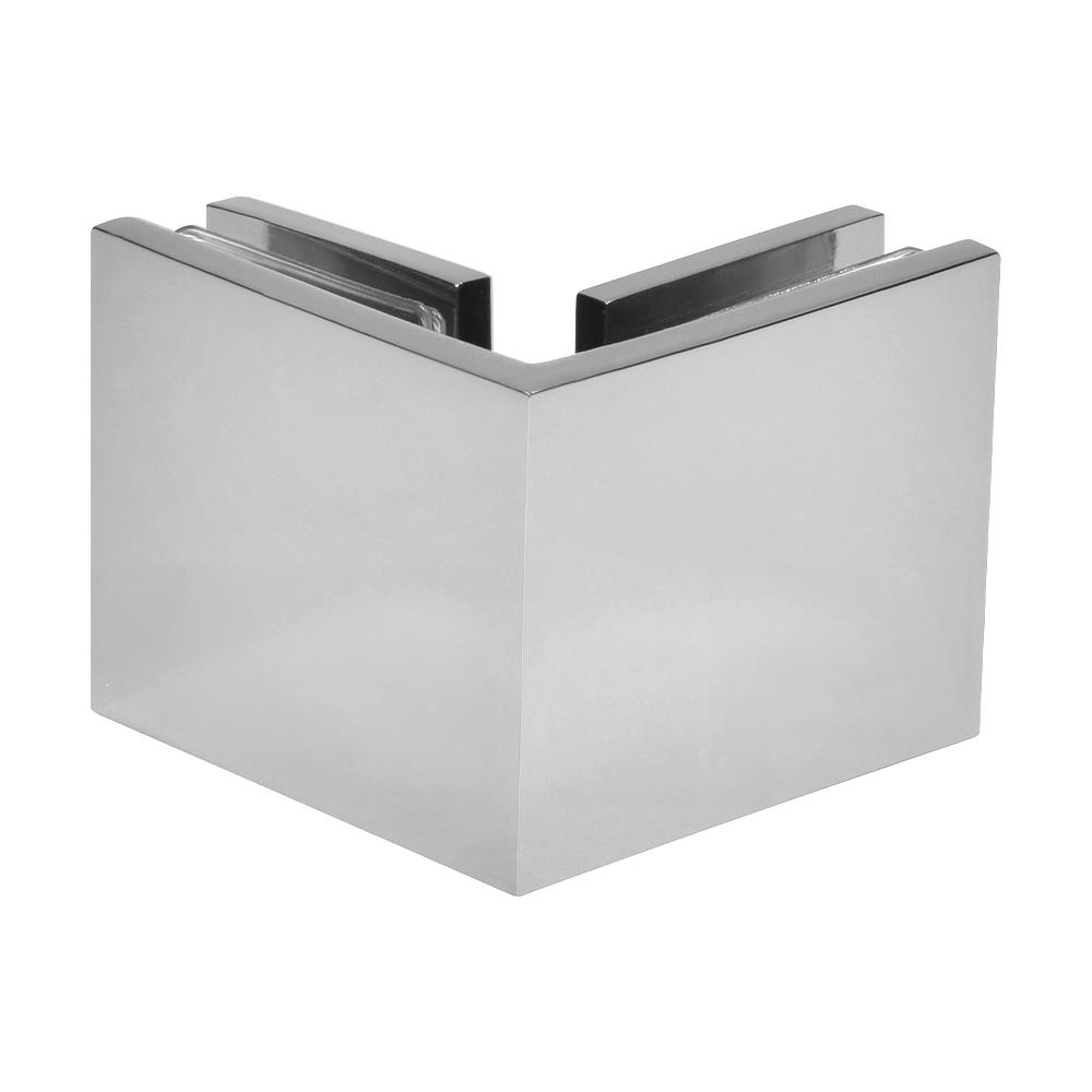 CRL Polished Chrome Square Style 90 Degree Glass-to-Glass Clamp