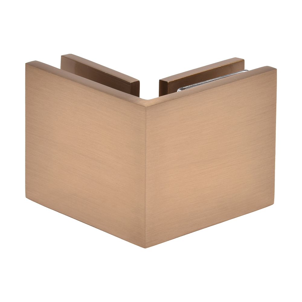 CRL Dark Brushed Bronze Square Style 90 Degree Glass-to-Glass Clamp