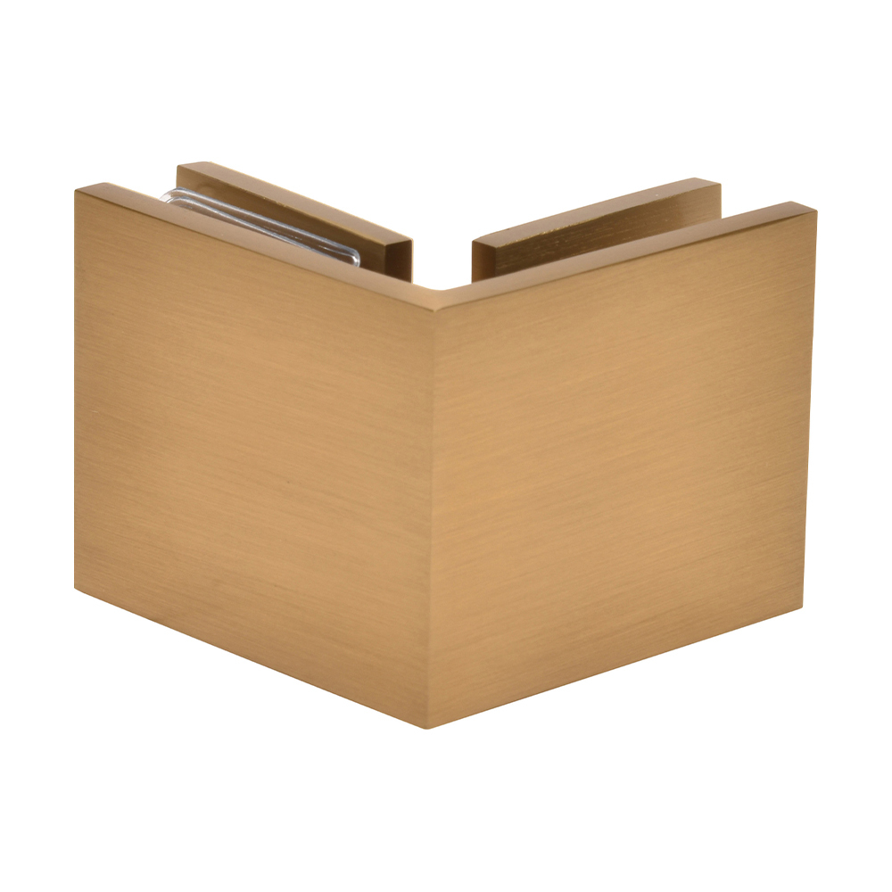 CRL Modern Gold Square Style 90 Degree Glass-to-Glass Clamp