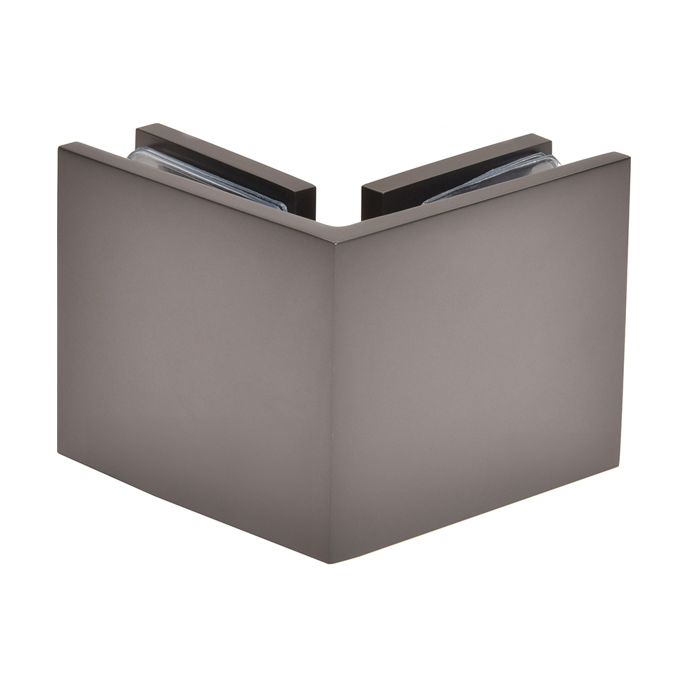 CRL Matte Gun Metal Square Style 90 Degree Glass-to-Glass Clamp
