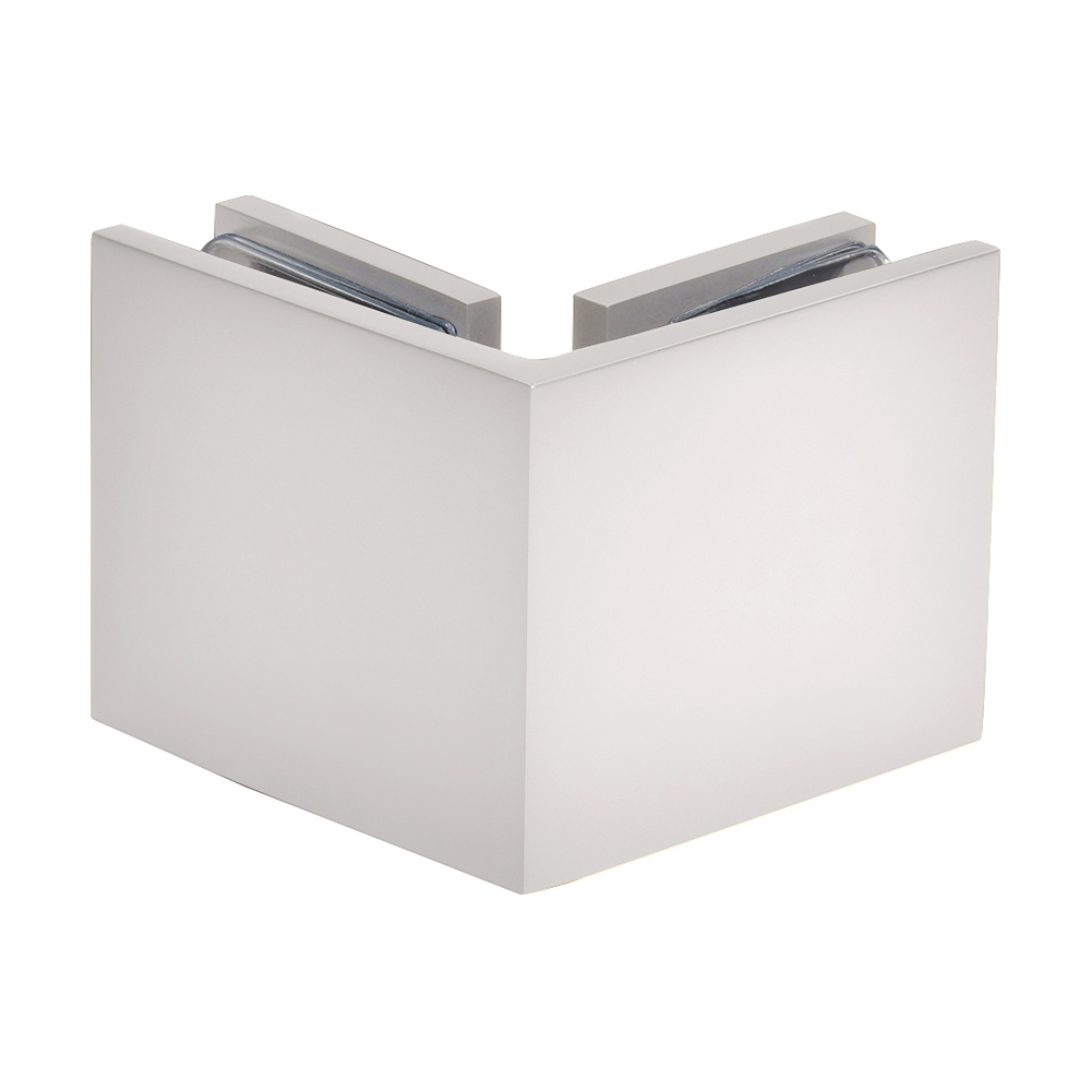 CRL Satin Nickel Square Style 90 Degree Glass-to-Glass Clamp