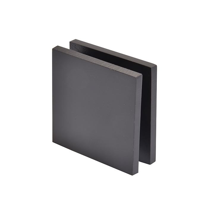 CRL Oil Rubbed Bronze Square Style Notch-in-Glass Fixed Panel U-Clamp