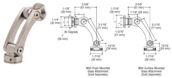 CRL Glass-to-Wall Arch Swivel Fitting