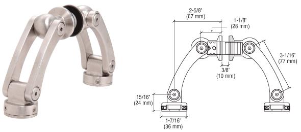 CRL Fin Glass-to-Wall Arch Swivel Fitting