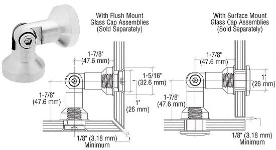 CRL Glass-to-Glass Single Pivot Column Series Swivel Fitting