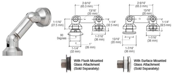 CRL Glass-to-Wall Column Swivel Fitting