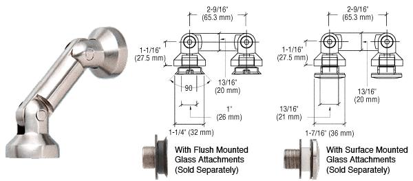 CRL Glass-to-Glass Column Swivel Fitting