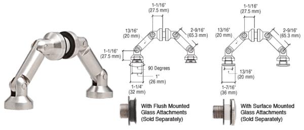 CRL Fin Glass-to-Glass Column Swivel Fitting