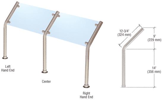 CRL Brushed Stainless Style 10 Slimline Series Sneeze Guard- Center