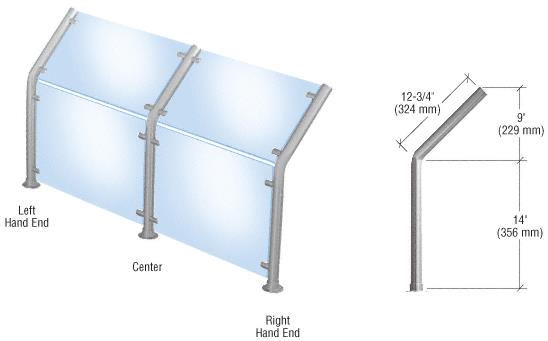 CRL Brushed Stainless Style 20 Slimline Series Sneeze Guard- Center