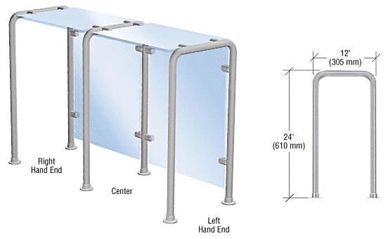 CRL Brushed Stainless Style 40 Slimline Series Sneeze Guard- Left Hand End