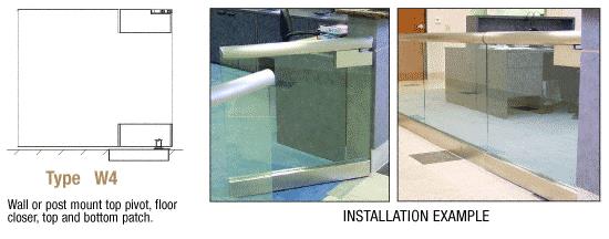 CRL Wall Mount Swinging Gate  with Top Pivot PlusTop and Bottom Patch