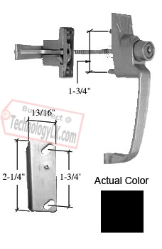 Black Screen and Storm Door Push Button Lock 1-3/4" Screw Holes
