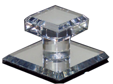 Clear Acrylic Stick-On Mirror Knob - 1-3/4" Square