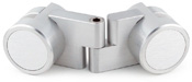Standoff Fixed Hinge with Adjustable Edge Grip & Brushed Aluminum Disc Grip Insert- 1-1/4" Diameter, Holds 1/4" to 1/2" Thick Materials