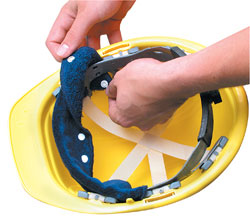 Snap-on Sweatband for Hard Hats, Navy - Pack of 10
