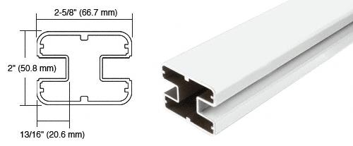CRL Sky White  2" x 2-5/8" Square 180 Degree Post - 20 ft 1 in long