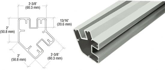 CRL Agate Gray 36" Long 2" x 2-3/8" Rectangular 135 Degree Post
