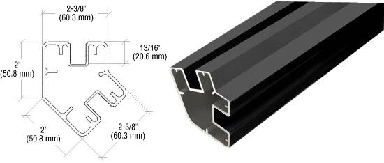 CRL Black Matte 36" Long 2" x 2-3/8" Rectangular 135 Degree Post