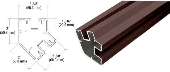 CRL Bronze Matte 36" Long 2" x 2-3/8" Rectangular 135 Degree Post