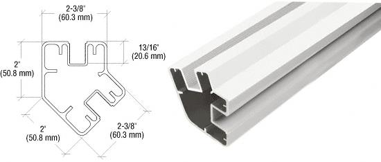 CRL Sky White 36" Long 2" x 2-3/8" Rectangular 135 Degree Post