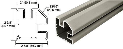 CRL Beige Gray 60" Long 2" x 2-5/8" Square 90 Degree Post