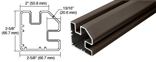 CRL Matte Bronze  60" Long 2" x 2-5/8" Square 90 Degree  Post