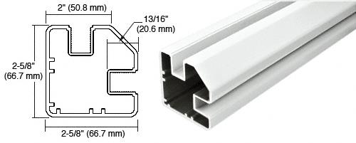 CRL Sky White 60" Long 2" x 2-5/8" Square 90 Degree Post