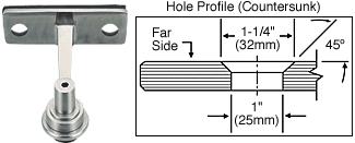 CRL Brushed Stainless 1-Way Regular Duty Fin Stabilized Wall Mount Half Spider Fitting