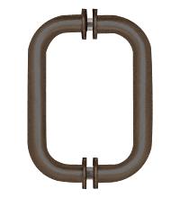 CRL Oil Rubbed Bronze 6" Back-To-Back Solid Brass 3/4" Diameter Pull Handles with Metal Washers