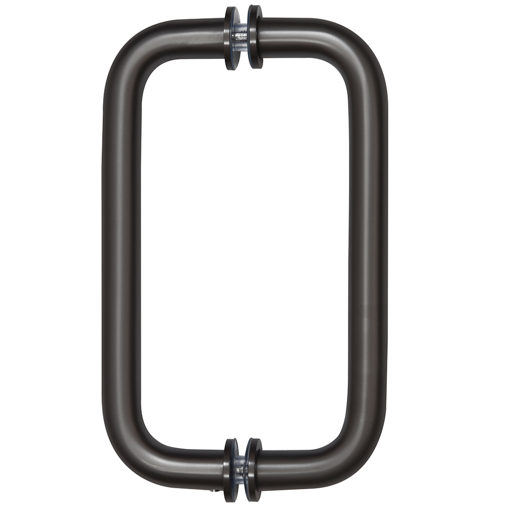 CRL Oil Rubbed Bronze 8" Back-To-Back Solid Brass 3/4" Diameter Pull Handles with Metal Washers