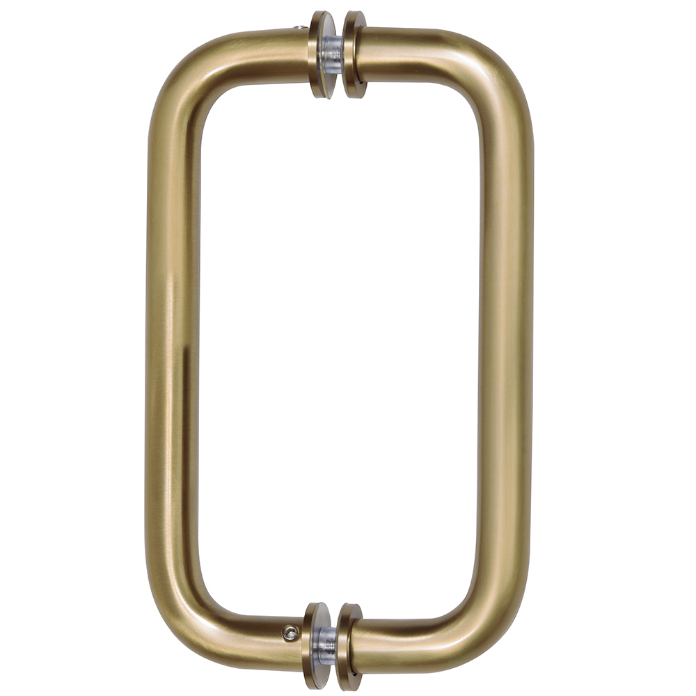 CRL Brushed Bronze 8" Back-To-Back Solid Brass 3/4" Diameter Pull Handles with Metal Washers