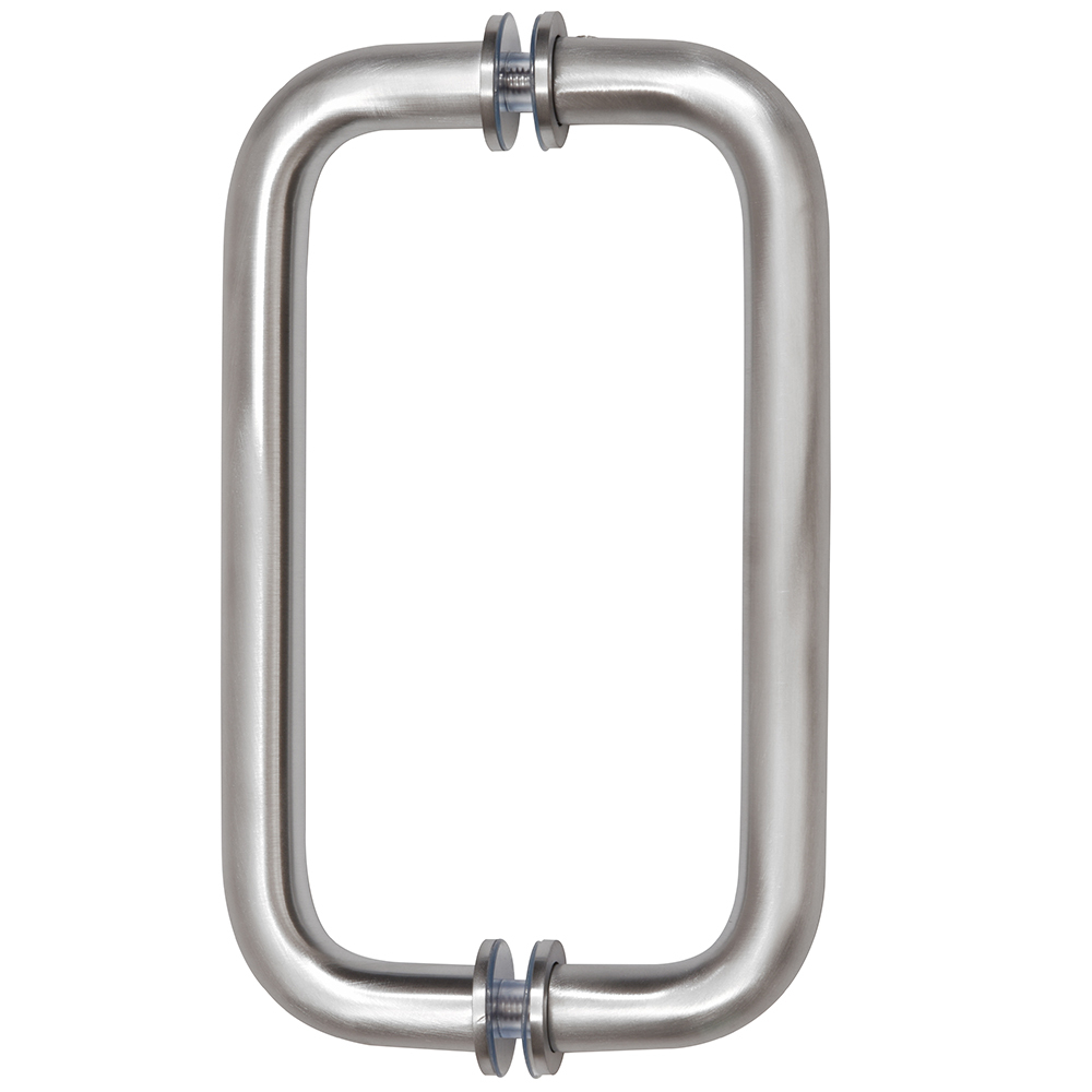CRL Brushed Chrome 8" Back-To-Back Solid Brass 3/4" Diameter Pull Handles with Metal Washers