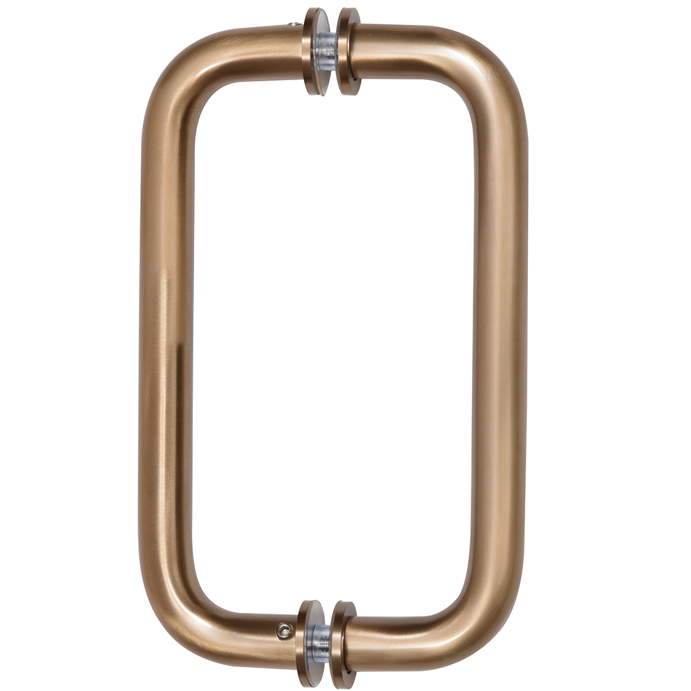 CRL Dark Brushed Bronze 8" Back-To-Back Solid Brass 3/4" Diameter Pull Handles with Metal Washers