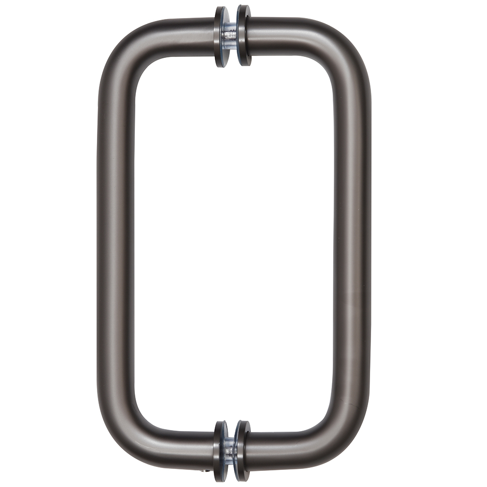 CRL Matte Gun Metal 8" Back-To-Back Solid Brass 3/4" Diameter Pull Handles with Metal Washers