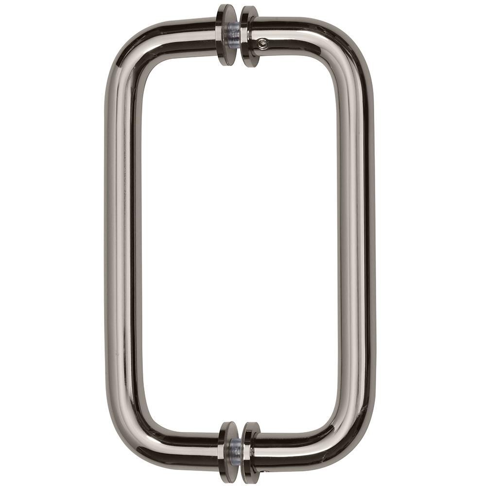CRL Polished Nickel 8" Back-To-Back Solid Brass 3/4" Diameter Pull Handles with Metal Washers