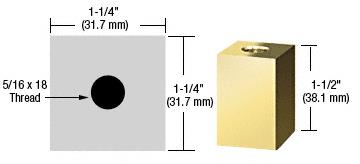 CRL Brass 1-1/4" Square Standoff Base 1-1/2" Long