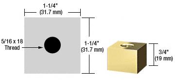 CRL Brass 1-1/4" Square Standoff Base 3/4" Long