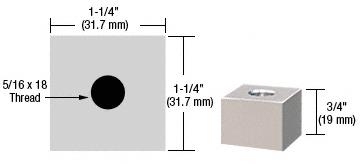 CRL Satin Chrome 1-1/4" Square Standoff Base 3/4" Long