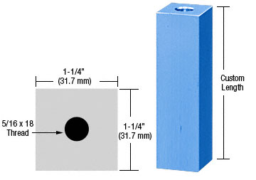 CRL Custom Painted 1-1/4" Square Standoff Base Custom Length