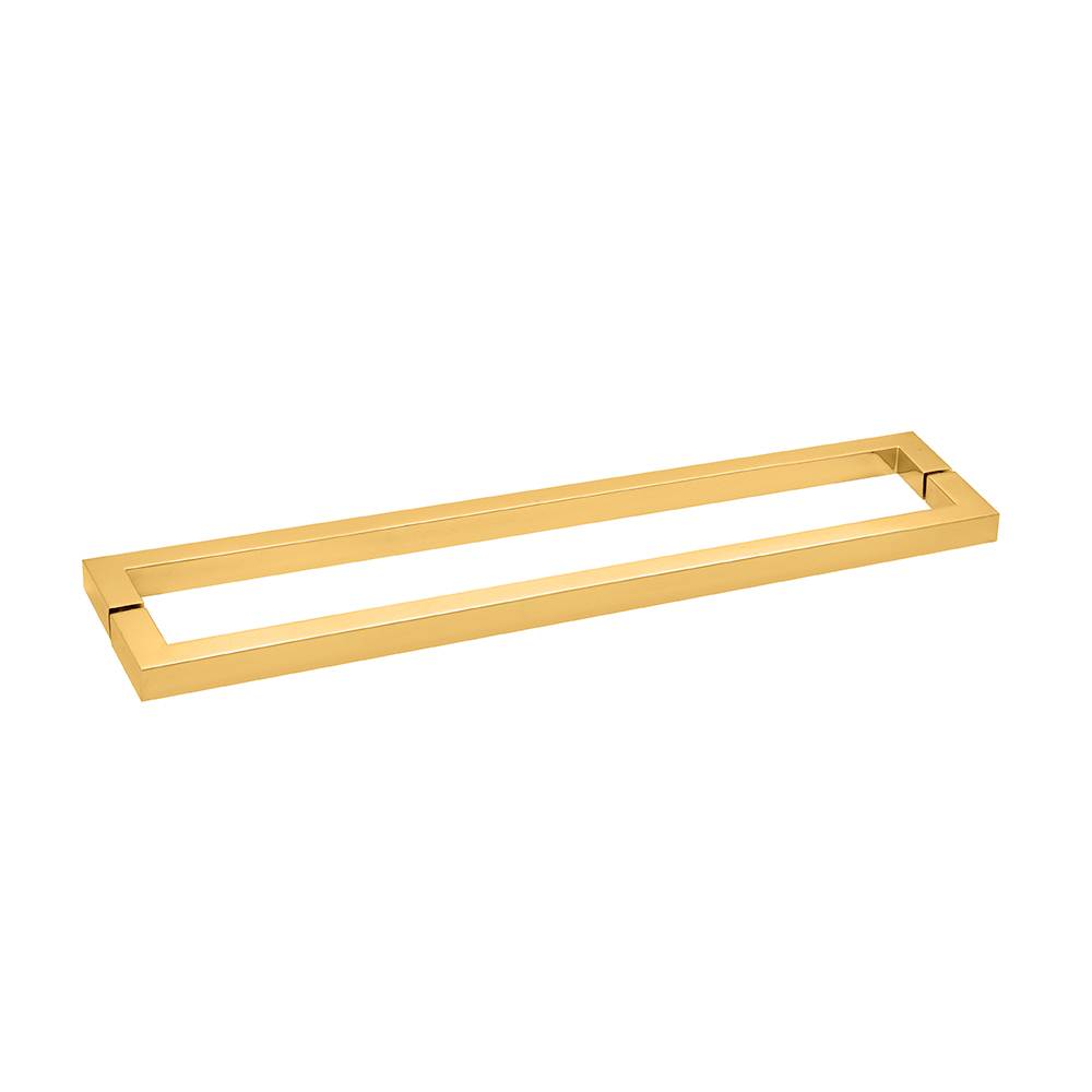 CRL Polished Brass "SQ" Style 18" Back-to-Back Towel Bar
