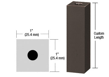 CRL Oil Rubbed Bronze 1" Square Standoff Base Custom Length