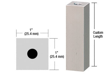 CRL Brushed Stainless 1" Square Standoff Base Custom Length