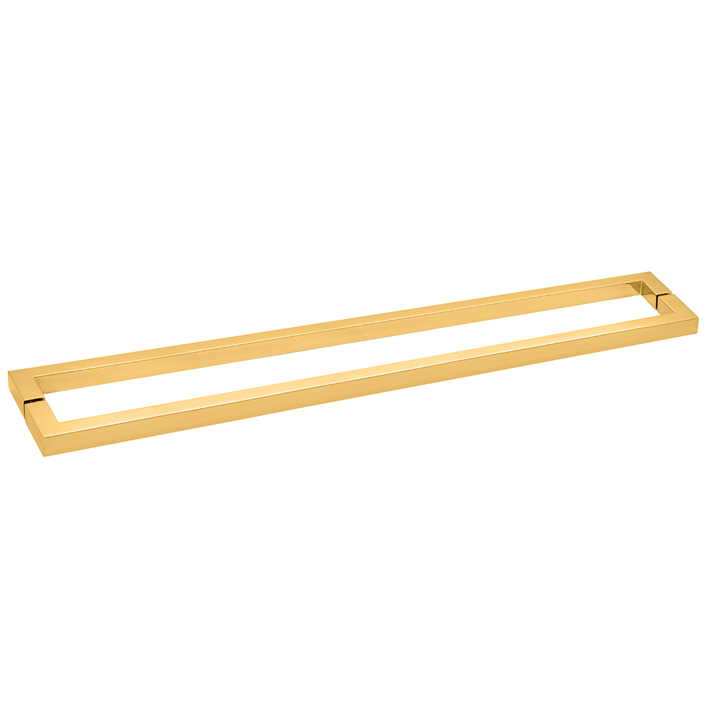 CRL Polished Brass "SQ" Style 24" Back-to-Back Towel Bar