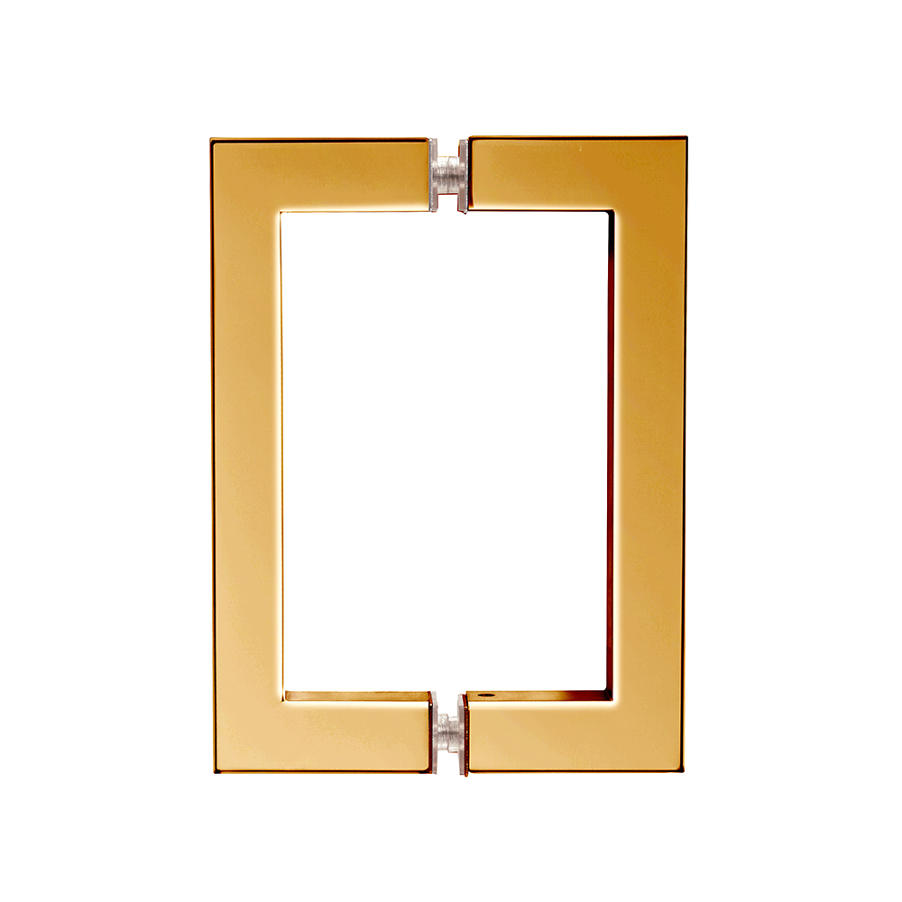 CRL Unlacquered Brass 6" x 6" SQ Series Square Tubing Back-to-Back Pull Handle